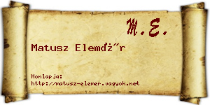 Matusz Elemér névjegykártya