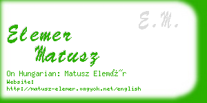 elemer matusz business card